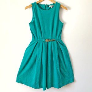 Jennifer Lopez Turquoise Green Pleated Dress